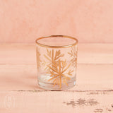 Creative Co-op ETCHED GLASS VOTIVE HOLDER Big Snowflakes