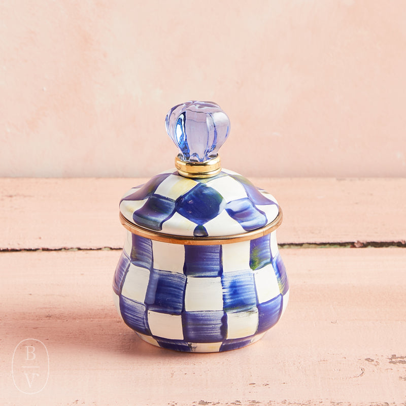 MacKenzie-Childs LIDDED SUGAR BOWL Royal Check