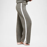 Barefoot Dreams COZYCHIC ULTRA LITE CONTRAST RIBBED SLIT PANT Olive Branch & Pearl