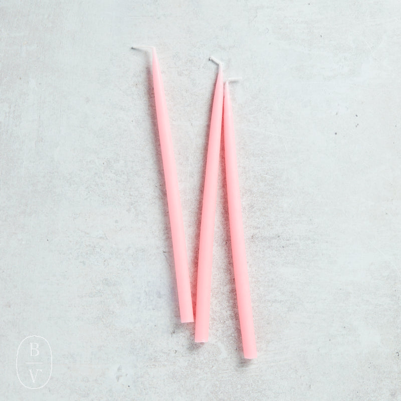 Creative Co-op THIN TAPER CANDLES BOX OF 24 Pink .5 x 10