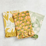 Creative Co-op FRUITS AND VEGGIES RUFFLE TEA TOWEL