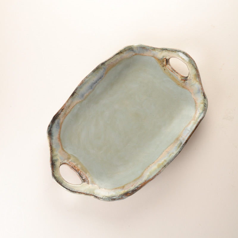 Etta B Pottery RECTANGLE PLATTER WITH OPEN HANDLES