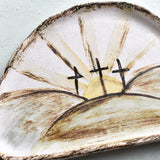 Etta B Pottery SUNSET CALVARY DISH