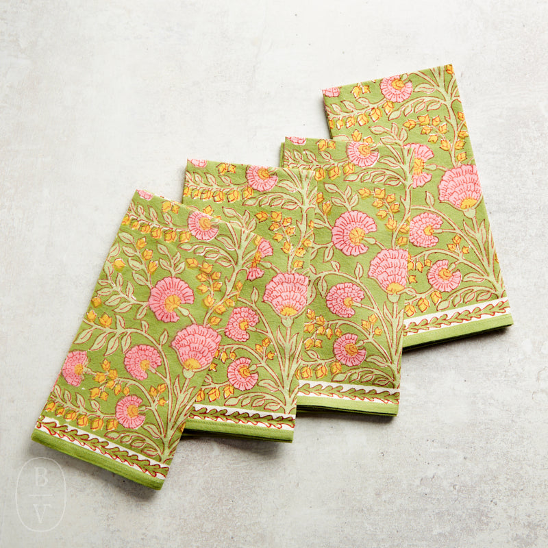 Pomegranate CACTUS FLOWER FERN NAPKIN SET OF 4