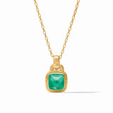 Julie Vos SAHARA SOLITAIRE NECKLACE Gold Iridescent Emerald Green