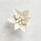 K and K Interiors CERAMIC TABLETOP FLOWER White 5.5