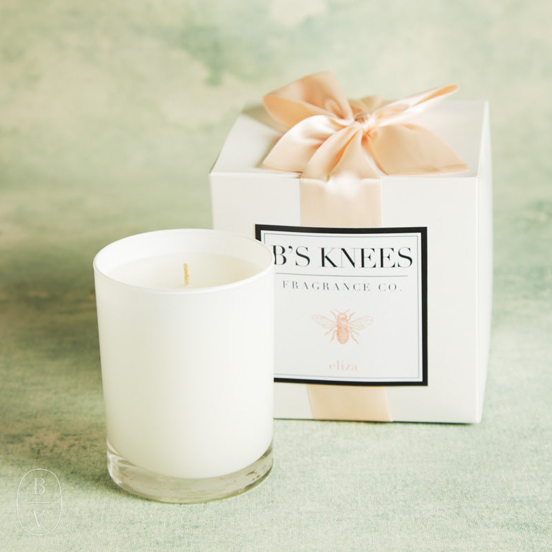 B's Knees Fragrance Co. B's Knees 1 Wick White Glass Candle White Eliza