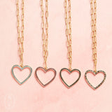 Virtue GOLD PAPERCLIP CHAIN OPEN HEART NECKLACE