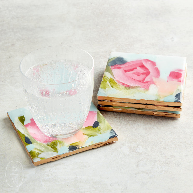Haley Farris Fine Art FLORAL COASTER SET