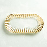 Mudpie GOLD EDGE GLASS TRAY 11.75