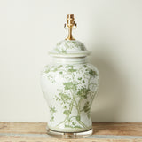 The Han House GREEN WHITE GENERALS JAR LAMP NO SHADE
