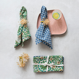 Creative Co-op BLOCK PRINT COTTON NAPKINS SET OF 4