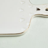 Creative Co-op DEBOSSED TREE STONEWARE CHEESE BOARD