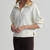 Varley MILANO HALF ZIP SWEAT Ivory