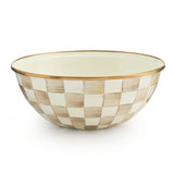 MacKenzie-Childs ENAMEL EVERYDAY BOWL Mocha Check