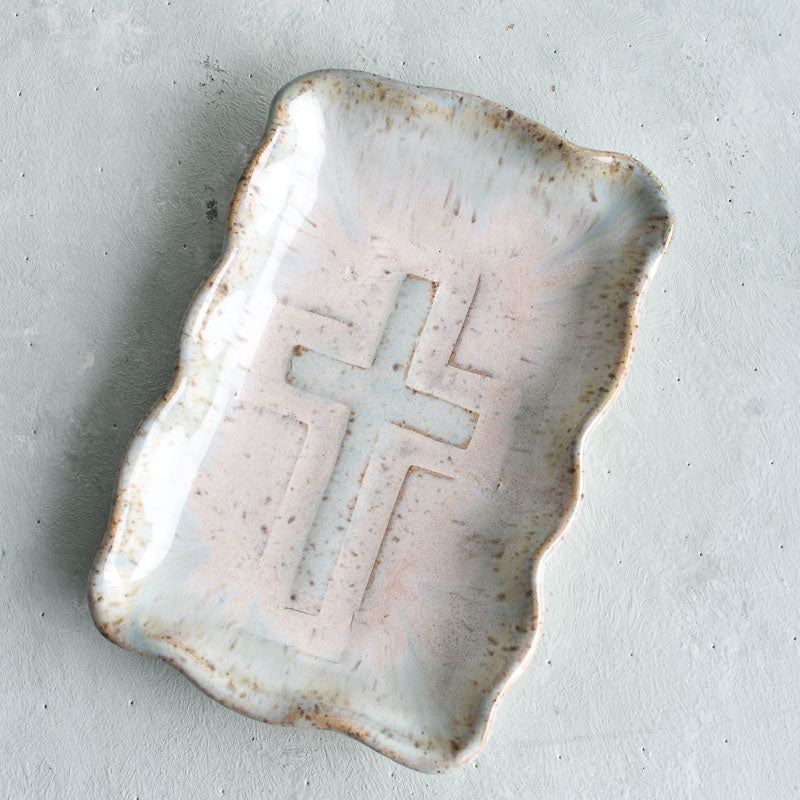 Etta B Pottery HOPE CROSS DISH