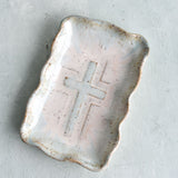 Etta B Pottery HOPE CROSS DISH