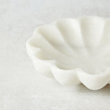Creative Co-op CARVED MARBLE FLOWER SHAPED DISH