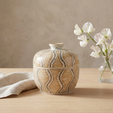 Creative Co-op BOTANICAL VINE STONEWARE JAR
