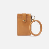 Hobo RING CREDIT CARD WRISTLET Natural Polished Leather