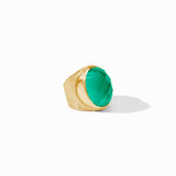 Julie Vos VERONA STATEMENT RING Iridescent Emerald Green 7