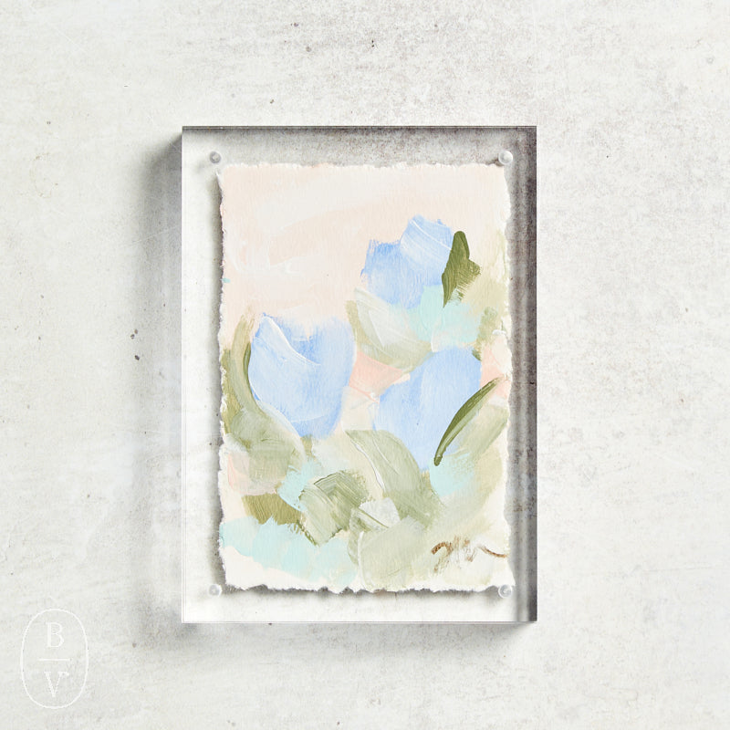 Haley Farris Fine Art ACRYLIC FRAME FLORAL 5 X 7 Blue