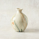 Creative Co-op STONEWARE VASES WITH MARBLED DESIGN Green Large