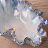 Dixie Pottery GOLD LUSTER RIM OVAL SEASIDE BOWL
