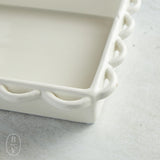 Creative Co-op STONEWARE SCALLOPED NAPKIN HOLDER