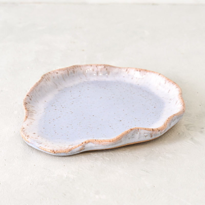 Etta B Pottery RUFFLED SPOON REST Wisteria