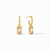 Julie Vos BAGUETTE HOOP AND CHARM EARRINGS Cubic Zirconia