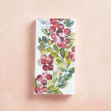 Boston International CRANBERRY WREATH GUEST NAPKIN