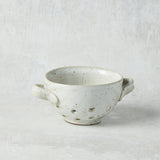 Creative Co-op STONEWARE BERRY BOWL WITH TWO HANDLES White