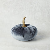 K and K Interiors VELVET STUFFED PUMPKIN Blue 6.25