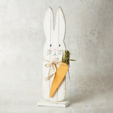 Mudpie PLANKED BUNNY STAND SITTER Happy Spring - Large