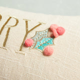 Creative Co-op COTTON SLUB LUMBAR PILLOW WITH EMBROIDERY