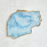 Creative Co-op GOLD EDGE AGATE TRAY Blue 9x7