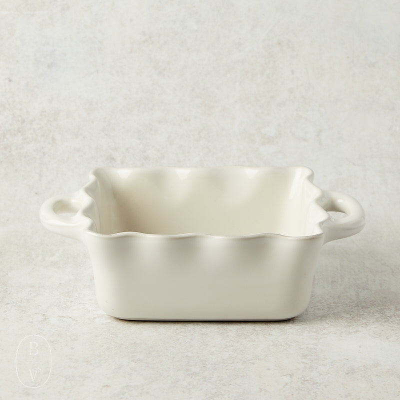 Casafina by Costa Nova RUFFLED SQUARE BAKER White