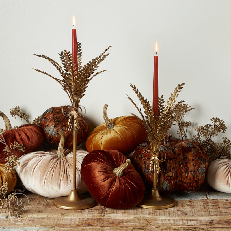 K and K Interiors METAL WHEAT TAPER CANDLEHOLDER