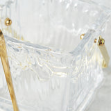 Creative Co-op TEXTURED GLASS ICE BUCKET WITH TONGS