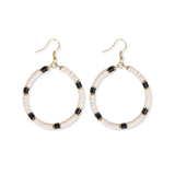 Ink and Alloy FONDA STRIPE ON CREAM EARRINGS