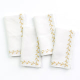 Pomegranate TWIG AND BUD NAPKIN SET OF 4 Mustard