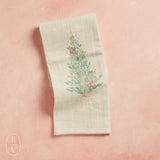 Creative Co-op HOLIDAY IMAGE COTTON SLUB TEA TOWEL 1 Tree with Bow