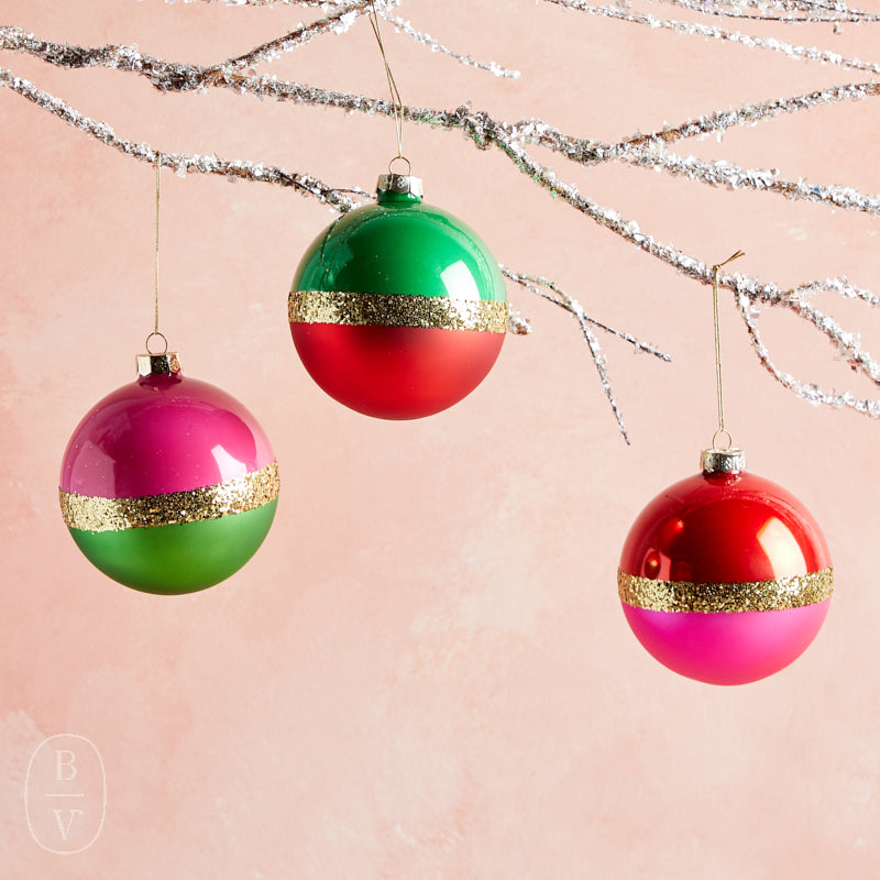 Raz Imports DUAL COLOR BALL ORNAMENT