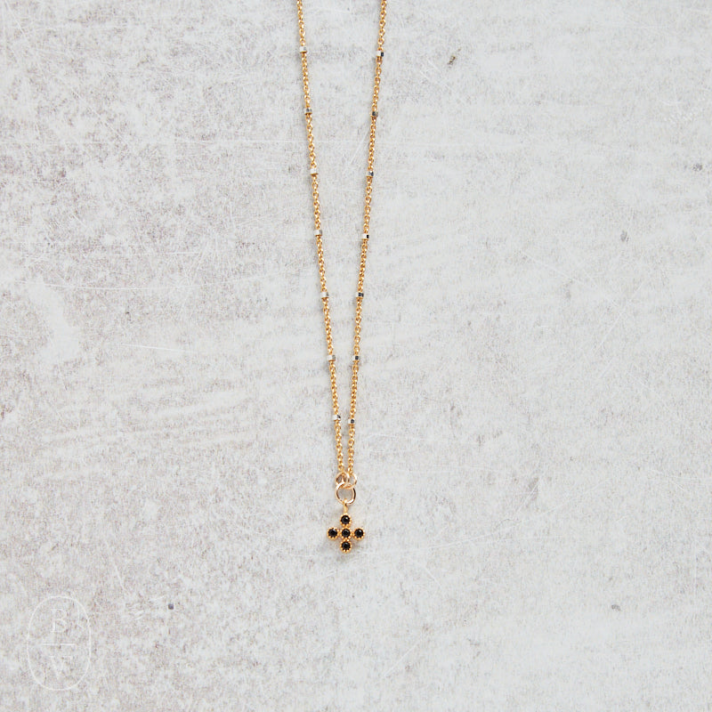 CV Designs BLACK CZ CROSS NECKLACE - CVNTCZBL