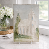 Dixie Pottery CHURCH TRAY Blue 6x9