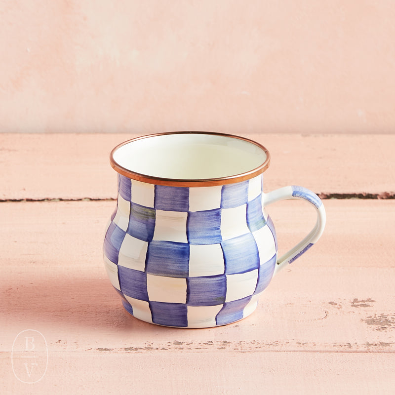 MacKenzie-Childs ENAMEL MUG Royal Check