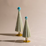 Cody Foster PETITE PLEATED GLASS TREE WITH BALL TOPPER Pearl Blue