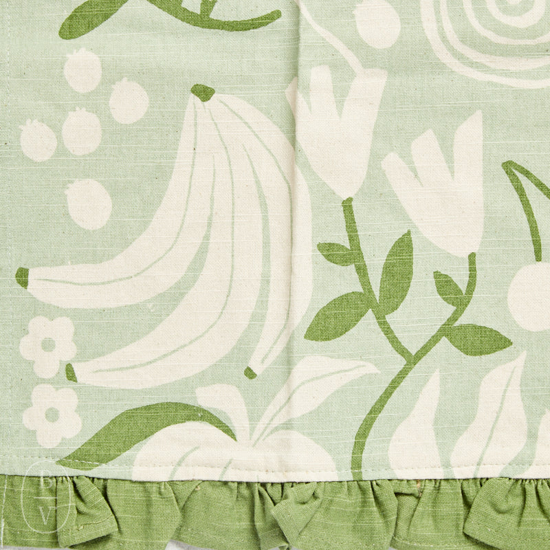 Creative Co-op FRUITS AND VEGGIES RUFFLE TEA TOWEL