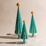 Cody Foster PLEATED GLASS TREE WITH BALL TOPPER 2024 Mint Orange